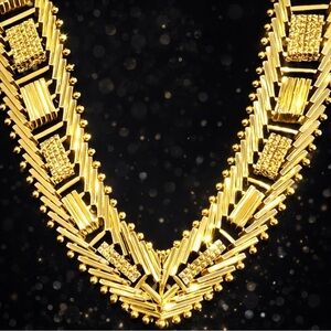 18k Gold Technibond Diamond Cut Riccio statement estate Necklace vintage HSN